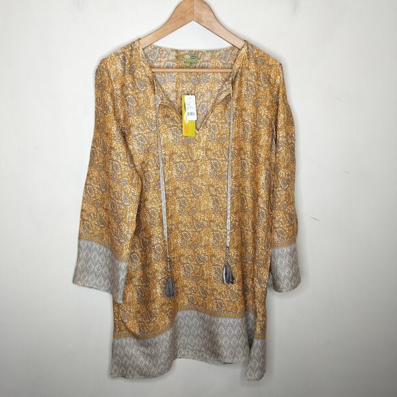 Rock Flower Paper Juliet Mustard Floral Tassel Tunic - Picture 1 of 9